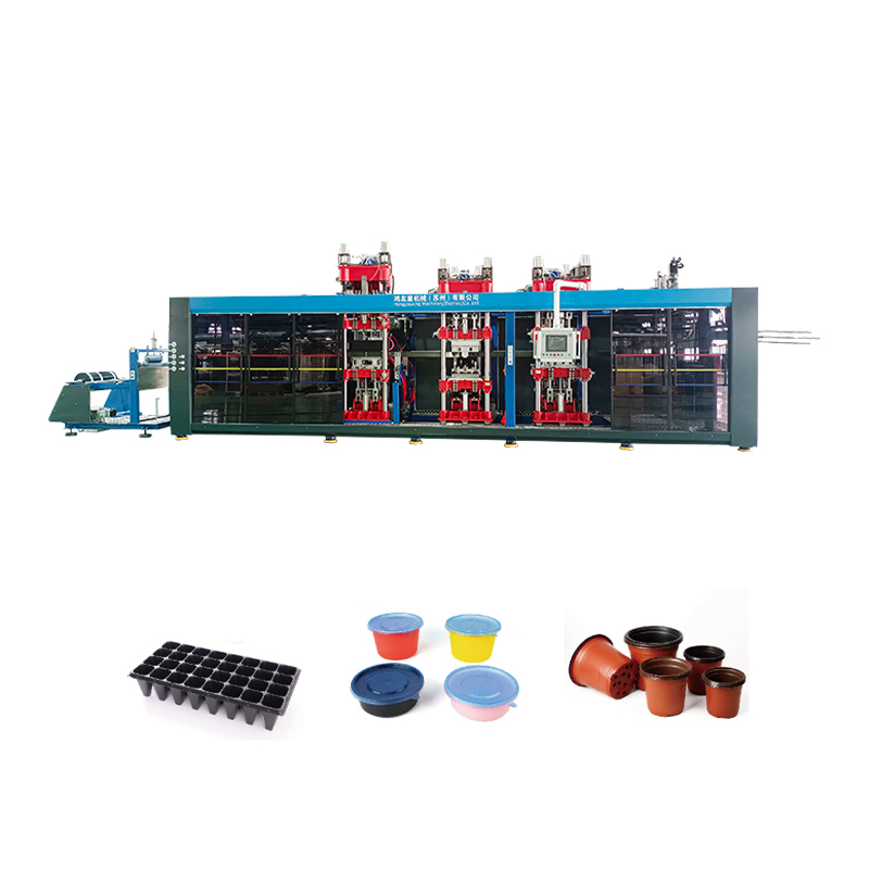 Hyx-7161 Ganap na awtomatikong positibo at negatibong presyon 4 na istasyon ng thermoforming machine
