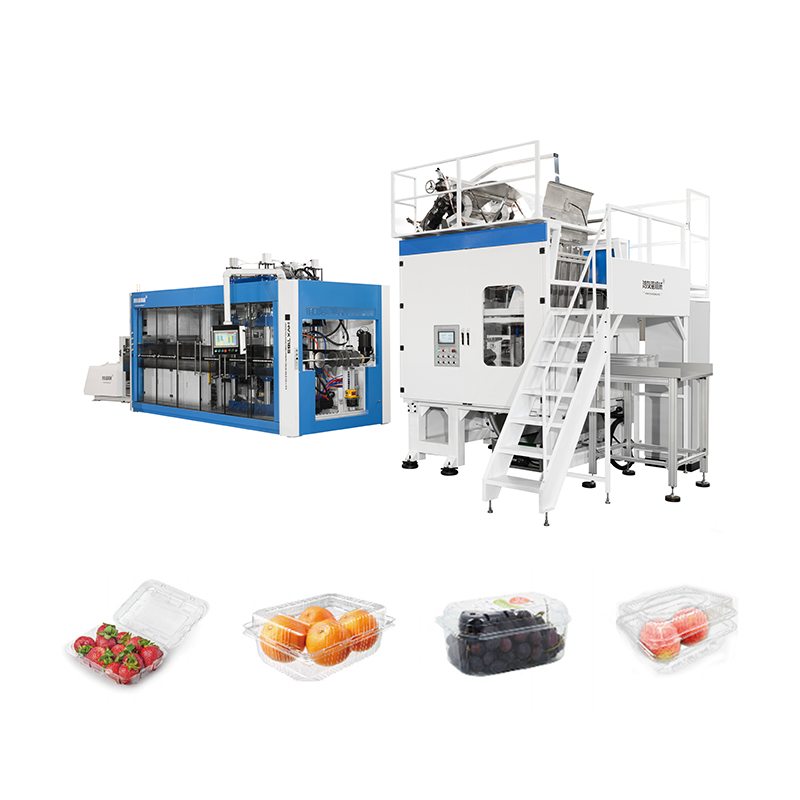 Mataas na bilis ng awtomatikong thermoforming machine + pahalang na trimming machine